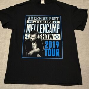 John Mellencamp 2019 American Poet‎ Tour t-shirt Large Black Graphic